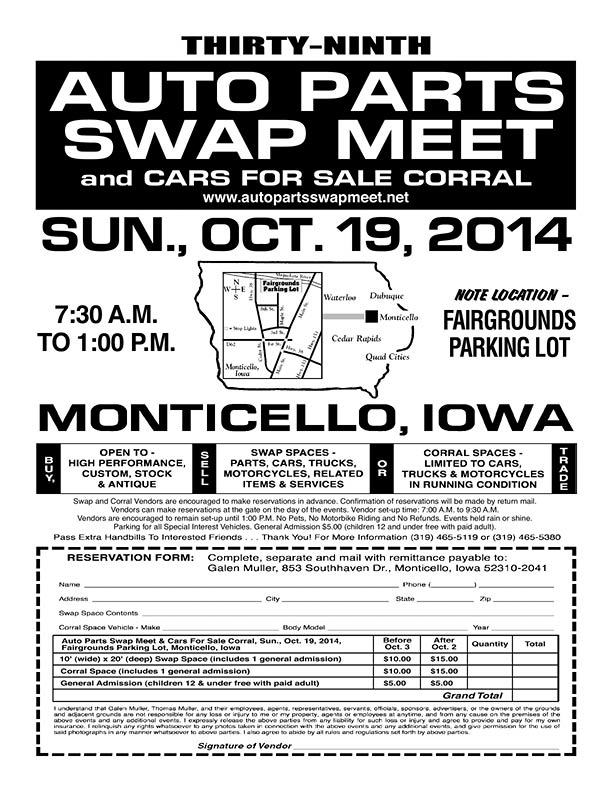 The Auto Parts Swap Meet Monticello, Iowa